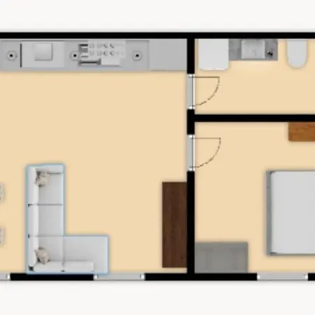 Central 2-room Souterrain Flat Appartement